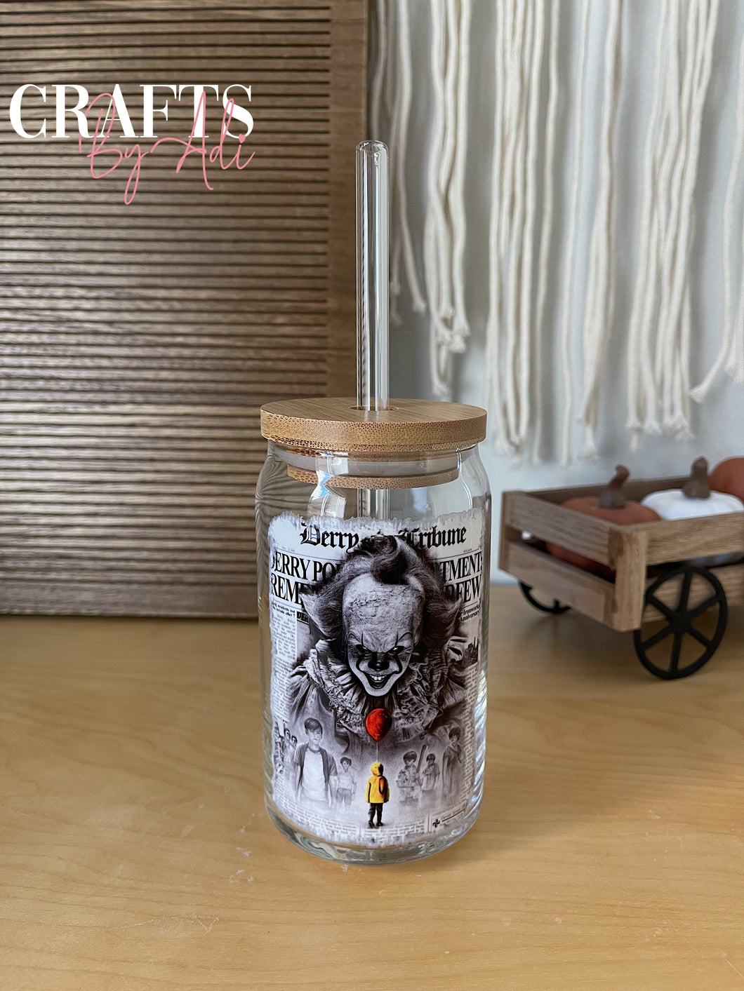Killer Clown Glass Cup 16 oz