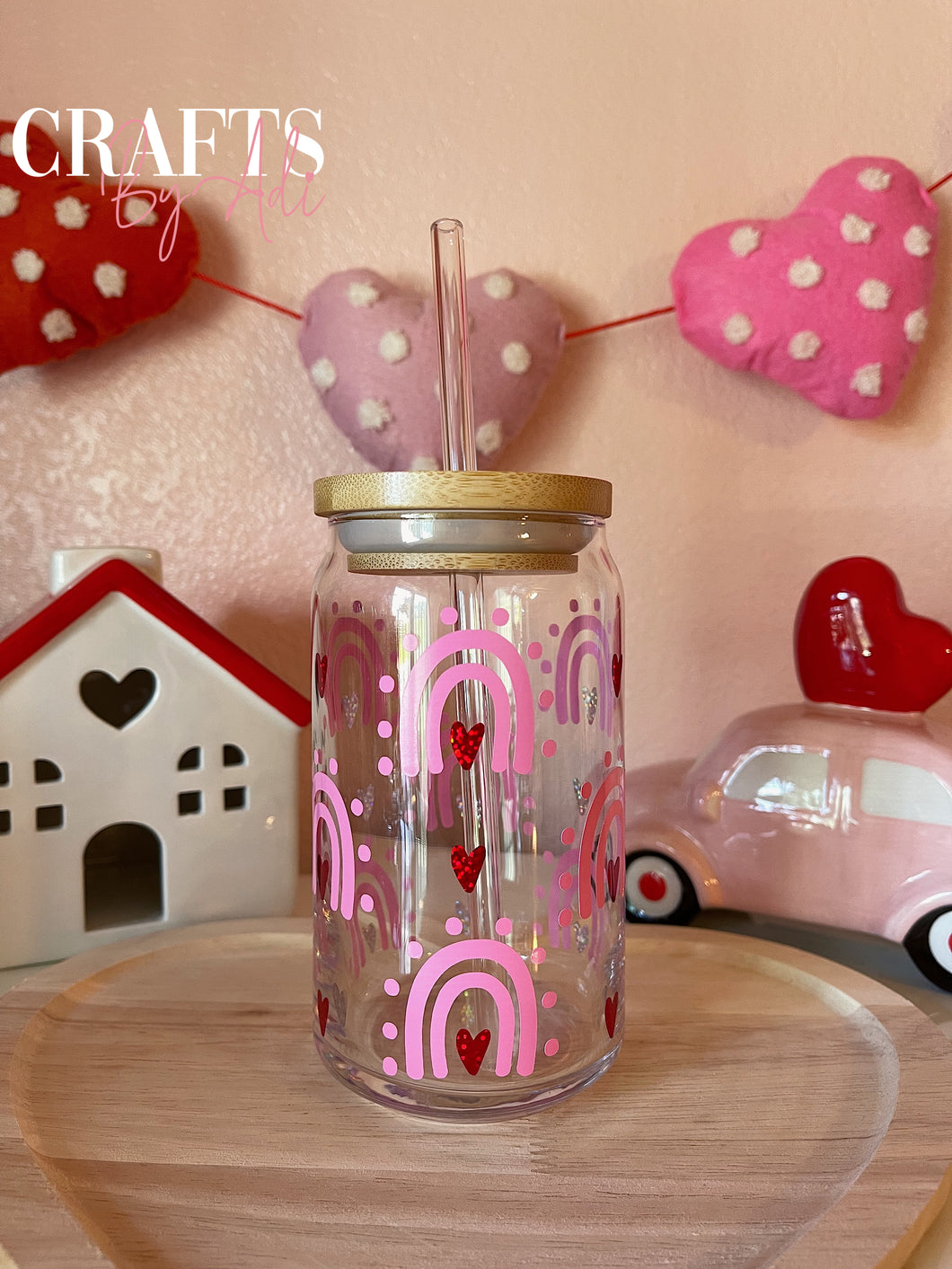 Love and Rainbows Glass Cup 16 oz