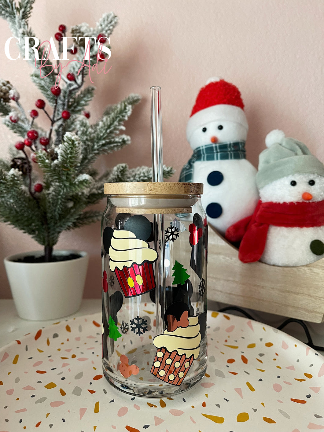 Holiday Treats Glass Cup 16 oz