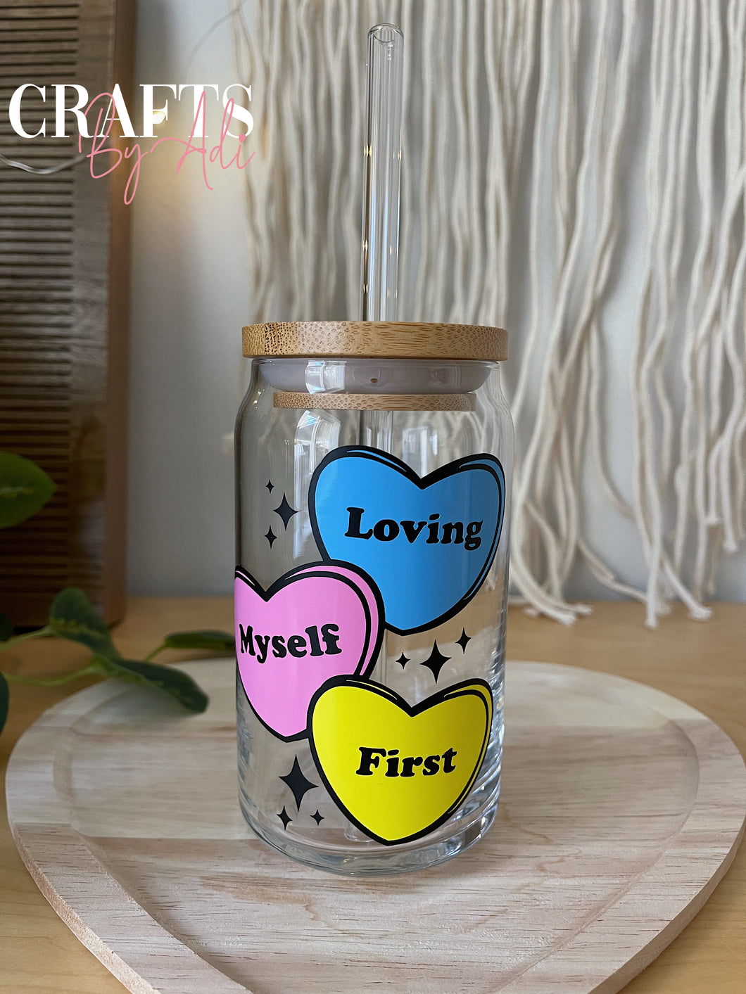 Loving Myself First Glass Cup 16 oz