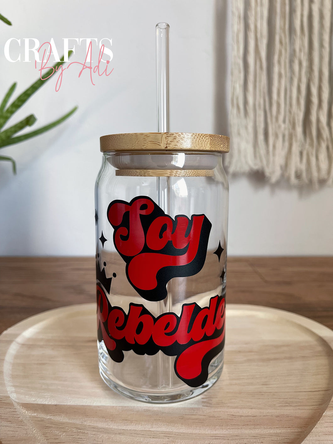 Soy Rebelde Glass Cup 16 oz
