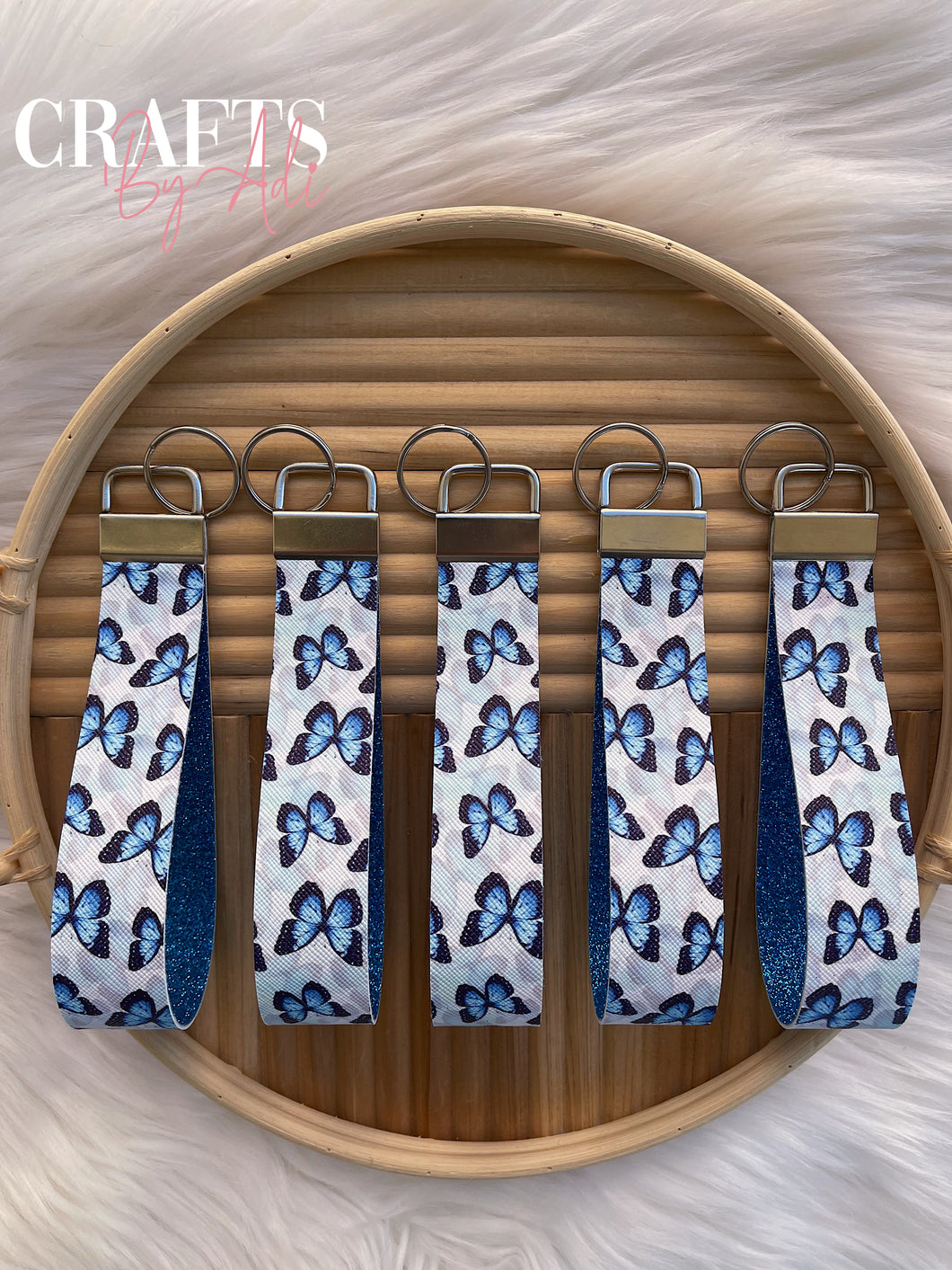 Blue Butterfly Wristlet